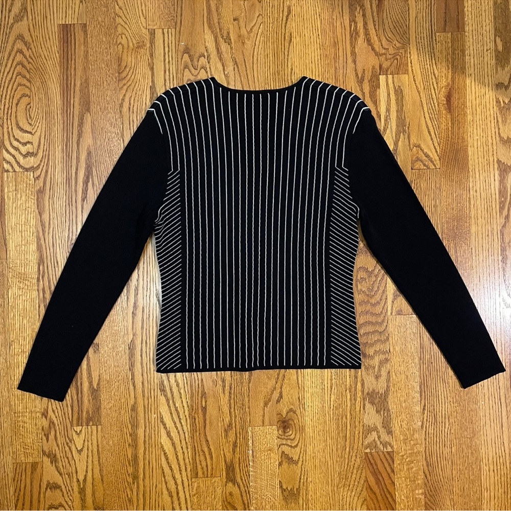 Cyrus Black and White Vertical Stripe Sweater - Picture 5 of 11